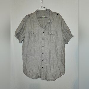 Old Navy Button Down Shirt Mens Extra Large Linen Blend Shirt